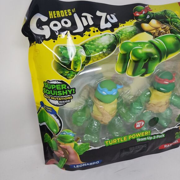Goo Jit Zu Teenage Mutant Ninja Turtles 2 Pack Nickelodeon Leonardo Raphael - Picture 3 of 10